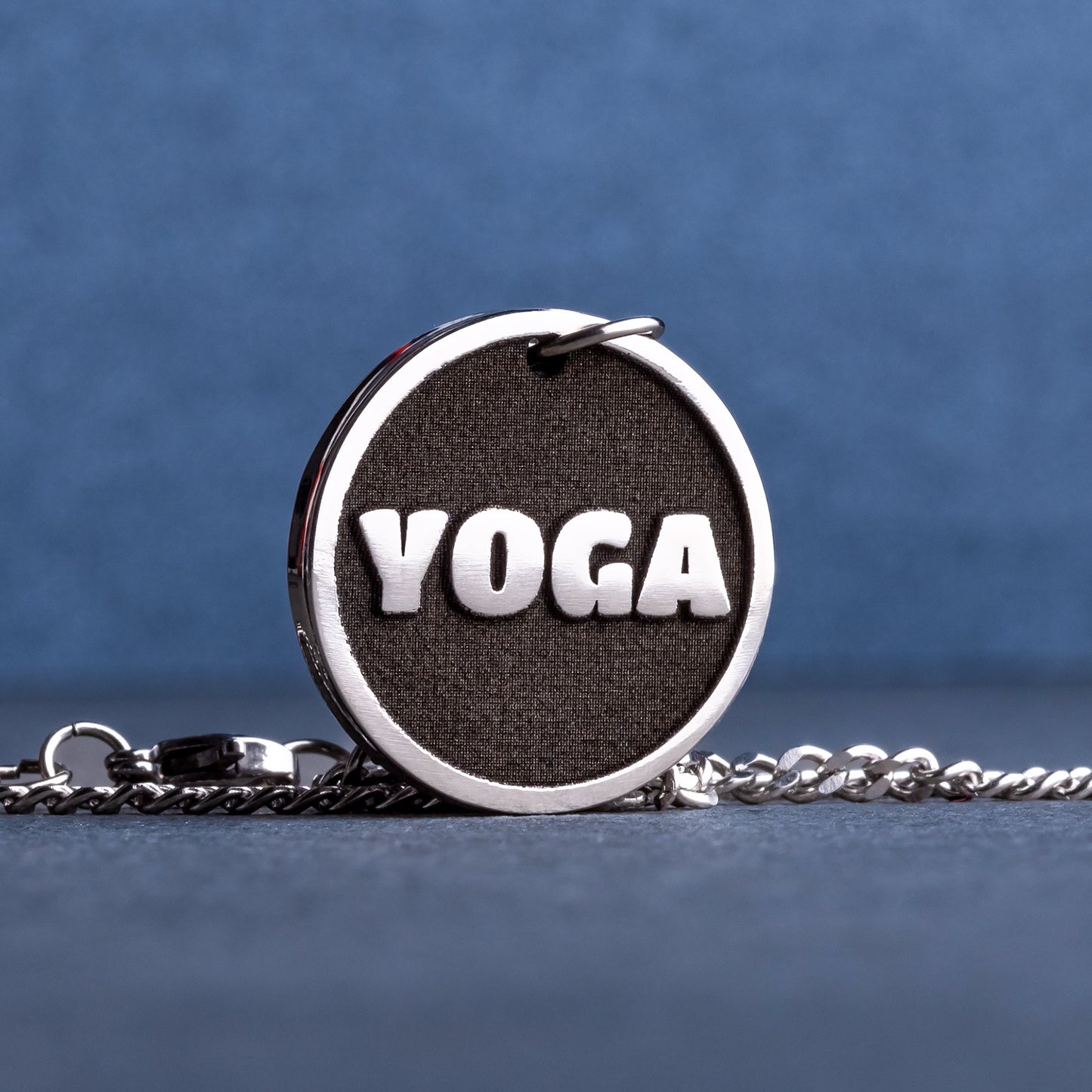 Personalized Stainless Steel Yoga Pendant. Perfect Gift for Yoga Practitioner Lovers and Stretching Enthusiast