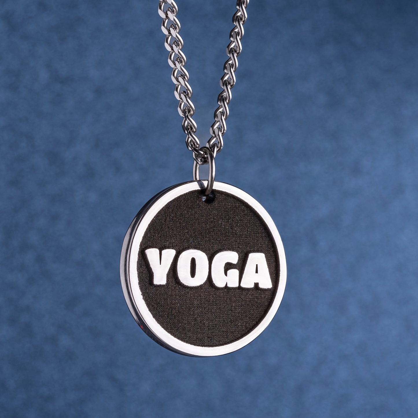 Personalized Stainless Steel Yoga Pendant. Perfect Gift for Yoga Practitioner Lovers and Stretching Enthusiast