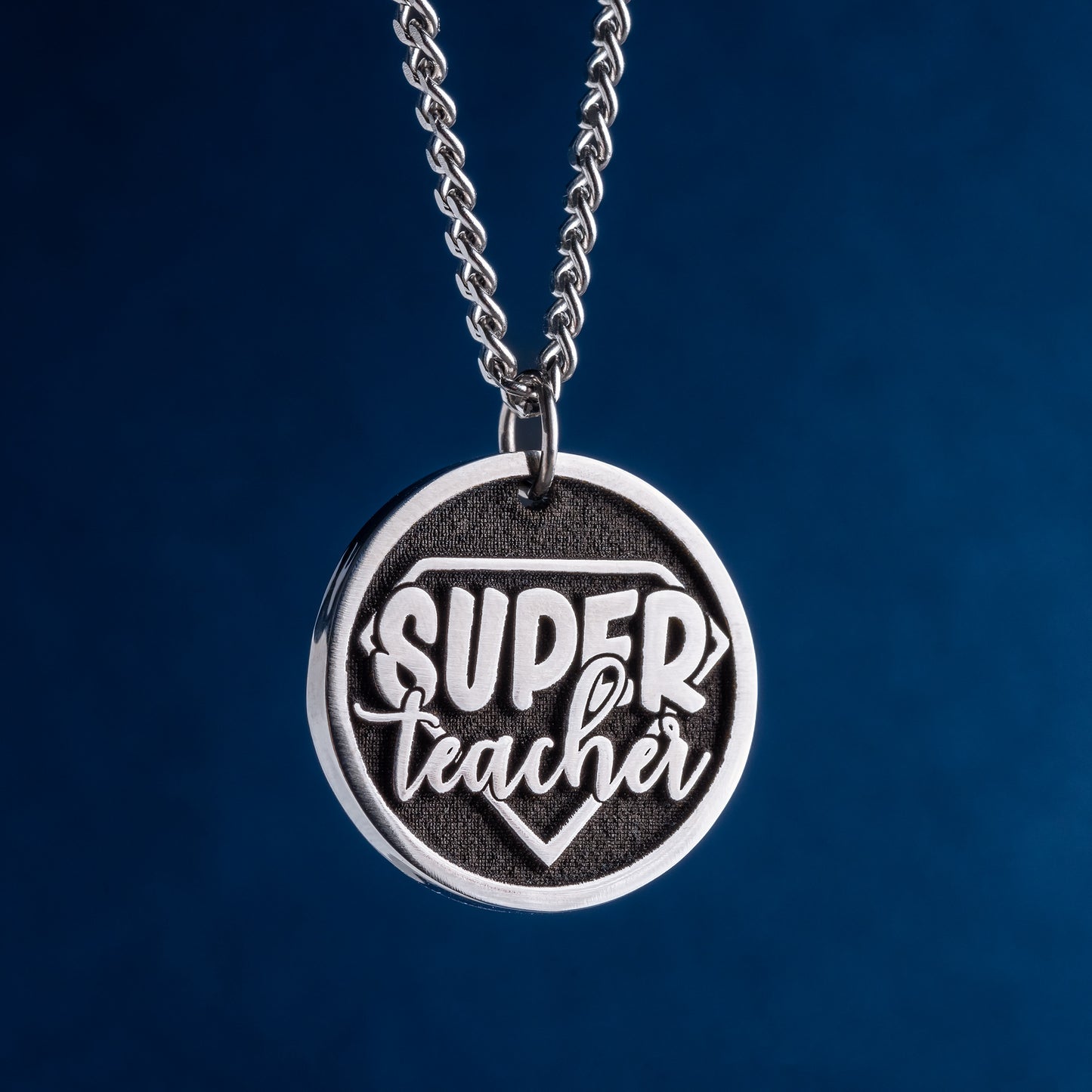 Personalized 'Super Teacher' Engraved Pendants - The Perfect Gift for Educators! Custom Necklace For Coach