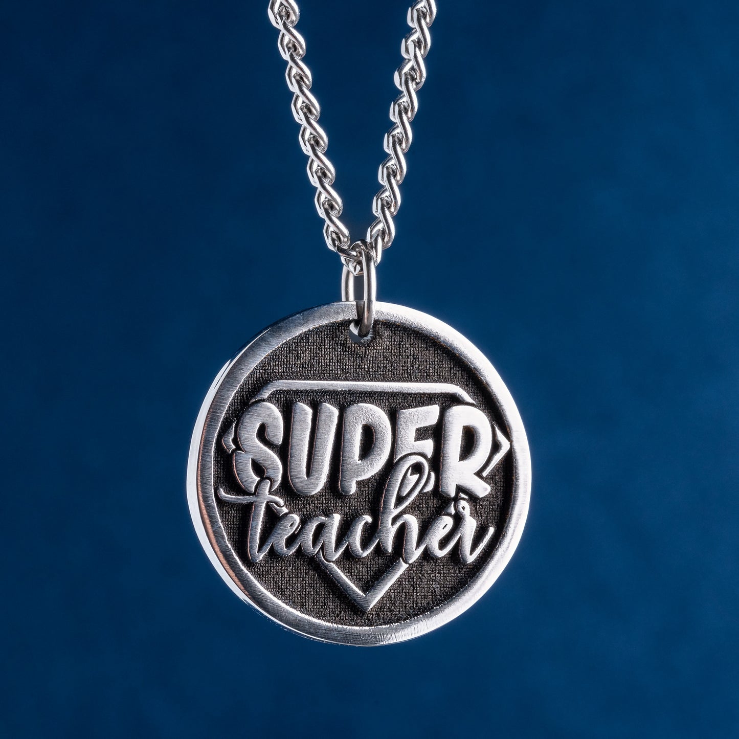 Personalized 'Super Teacher' Engraved Pendants - The Perfect Gift for Educators! Custom Necklace For Coach