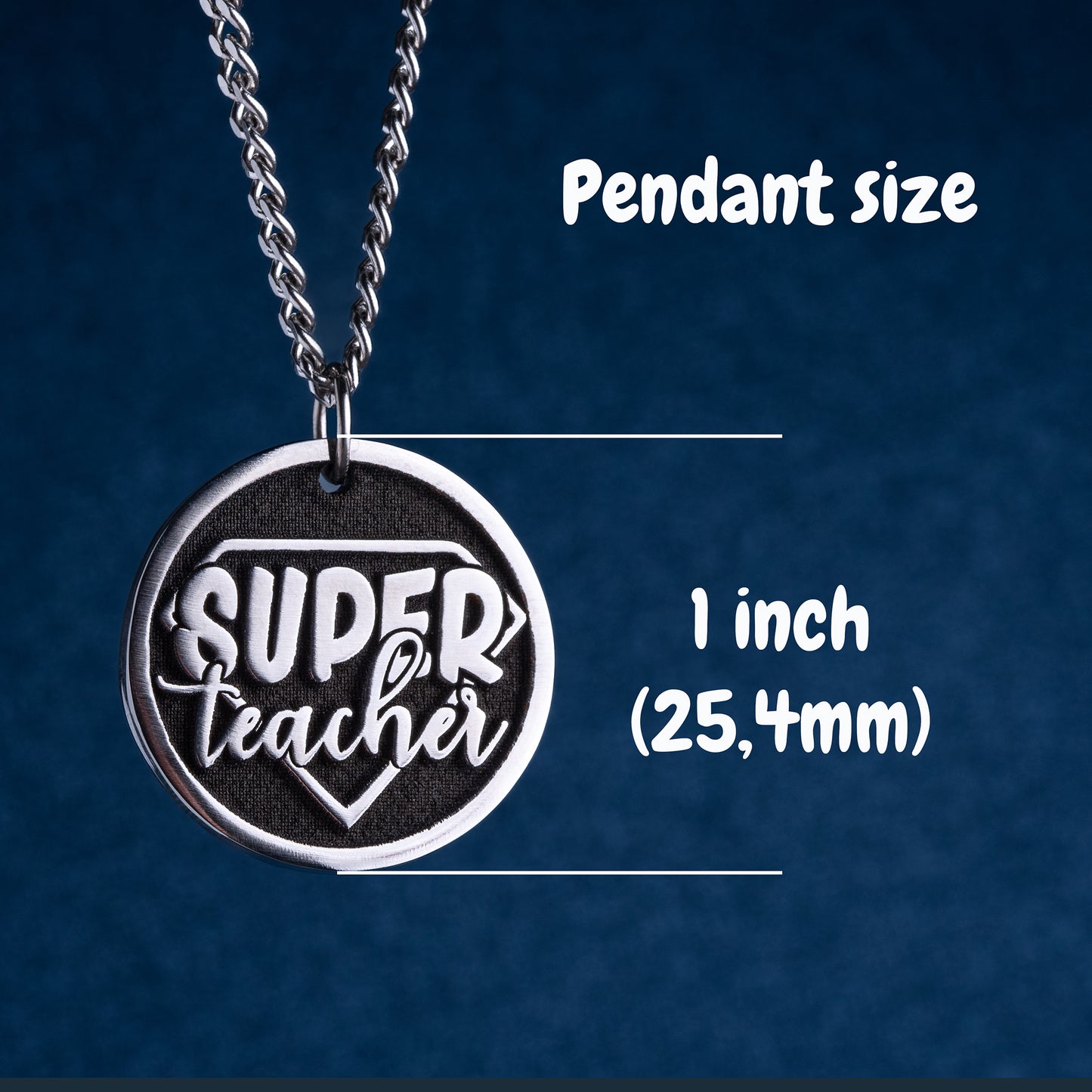 Personalized 'Super Teacher' Engraved Pendants - The Perfect Gift for Educators! Custom Necklace For Coach