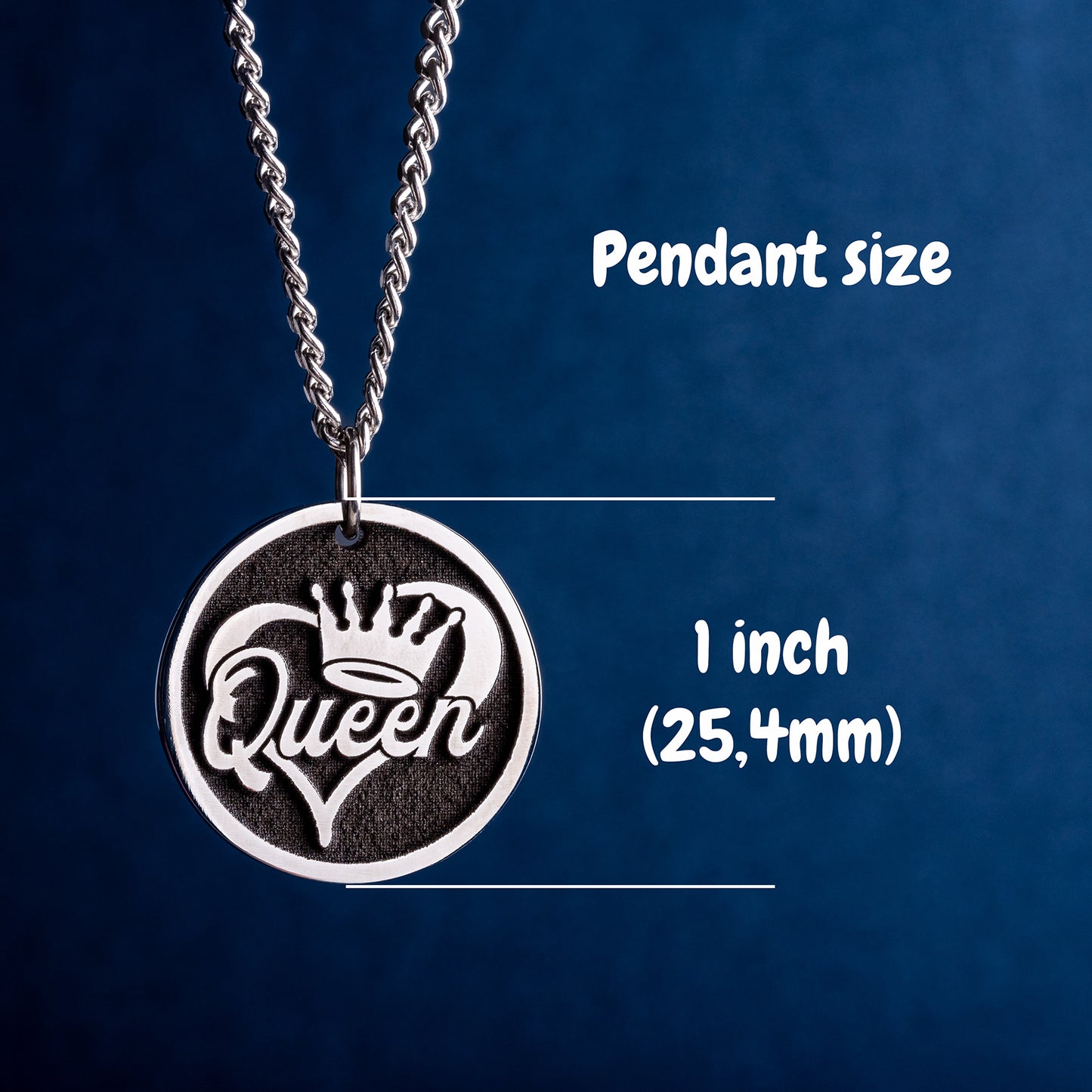 Queen Engraved Pendants - The Perfect Gift for Girls! Custom Necklace For for The Queen of Your Heart