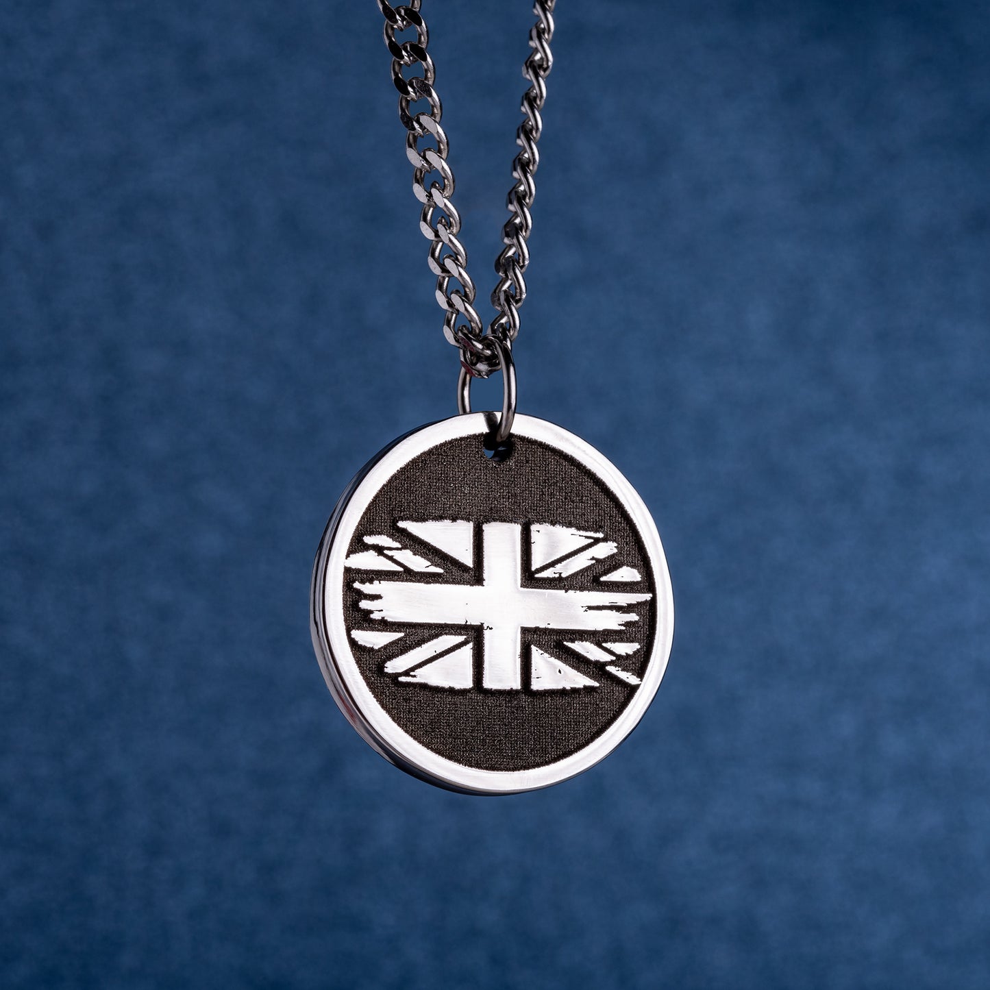 Personalized Union Jack Pendant. Union Flag Necklace - Flag Of The United Kingdom. Great Britain National Emblem