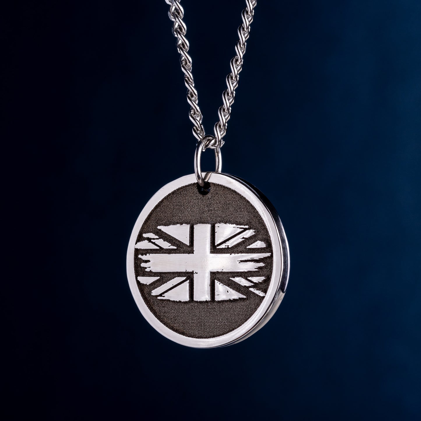 Personalized Union Jack Pendant. Union Flag Necklace - Flag Of The United Kingdom. Great Britain National Emblem