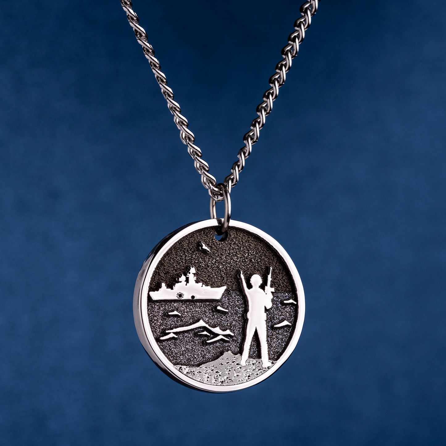 Russian warship, go fuck yourself! Ukrainian Soldier Pendant - Defiantly Shows Middle Finger to Russian Ship - Symbol of Resistance and Strength