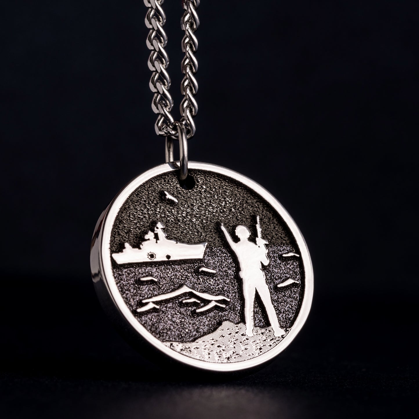 Russian warship, go fuck yourself! Ukrainian Soldier Pendant - Defiantly Shows Middle Finger to Russian Ship - Symbol of Resistance and Strength