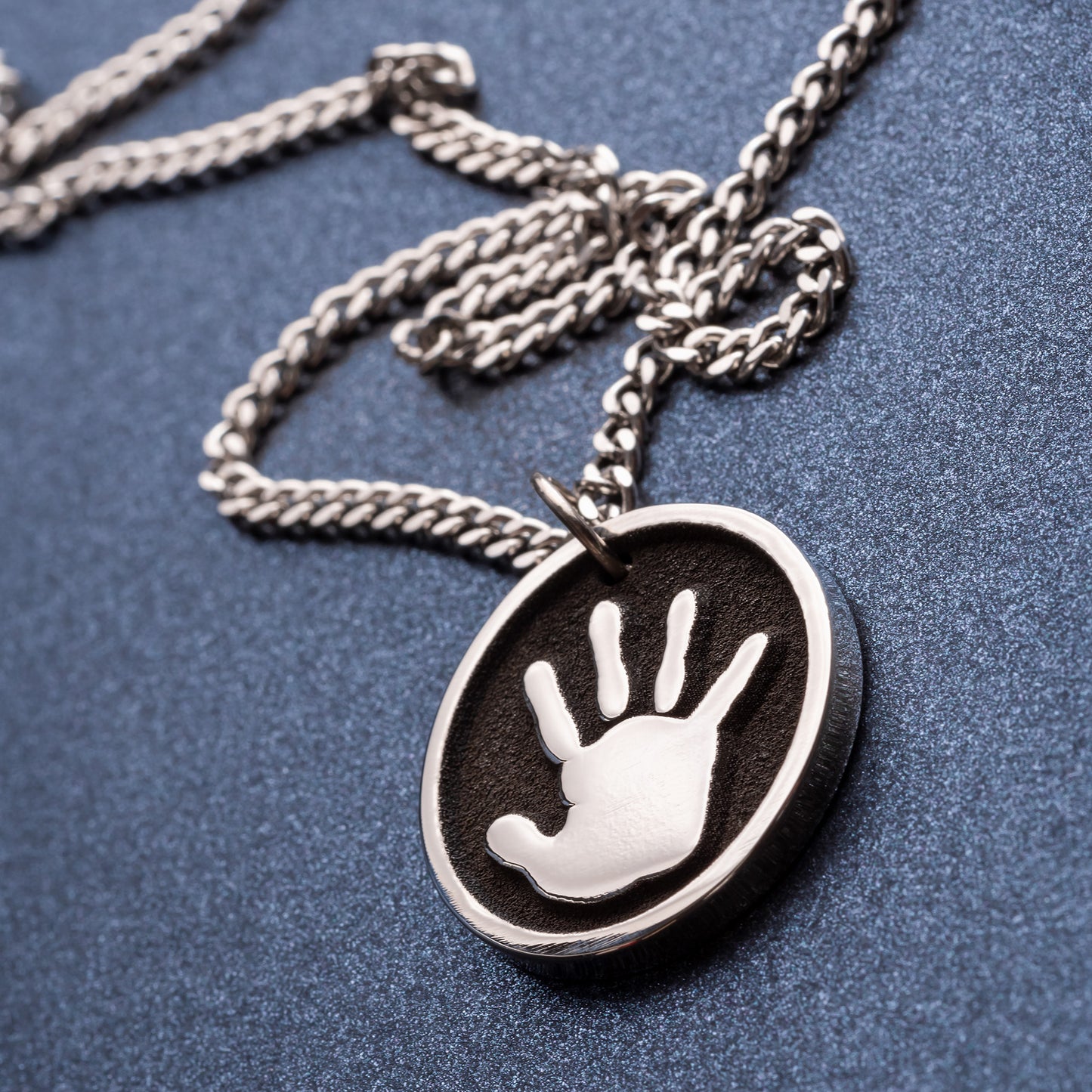 Child's Handprint Personalized Pendant | Gift for Dad | Baby Palm Necklace | Men's Necklace | Father's Day Gift | New Dad Present