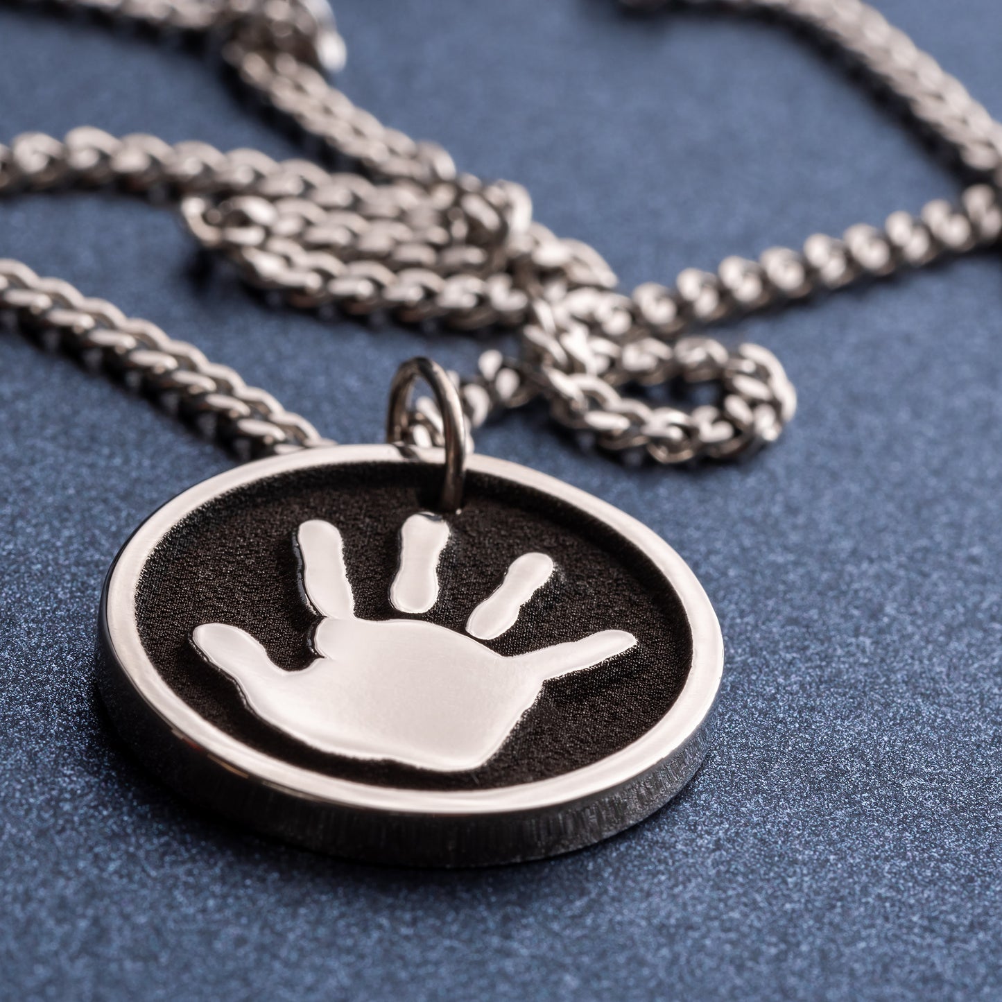 Child's Handprint Personalized Pendant | Gift for Dad | Baby Palm Necklace | Men's Necklace | Father's Day Gift | New Dad Present