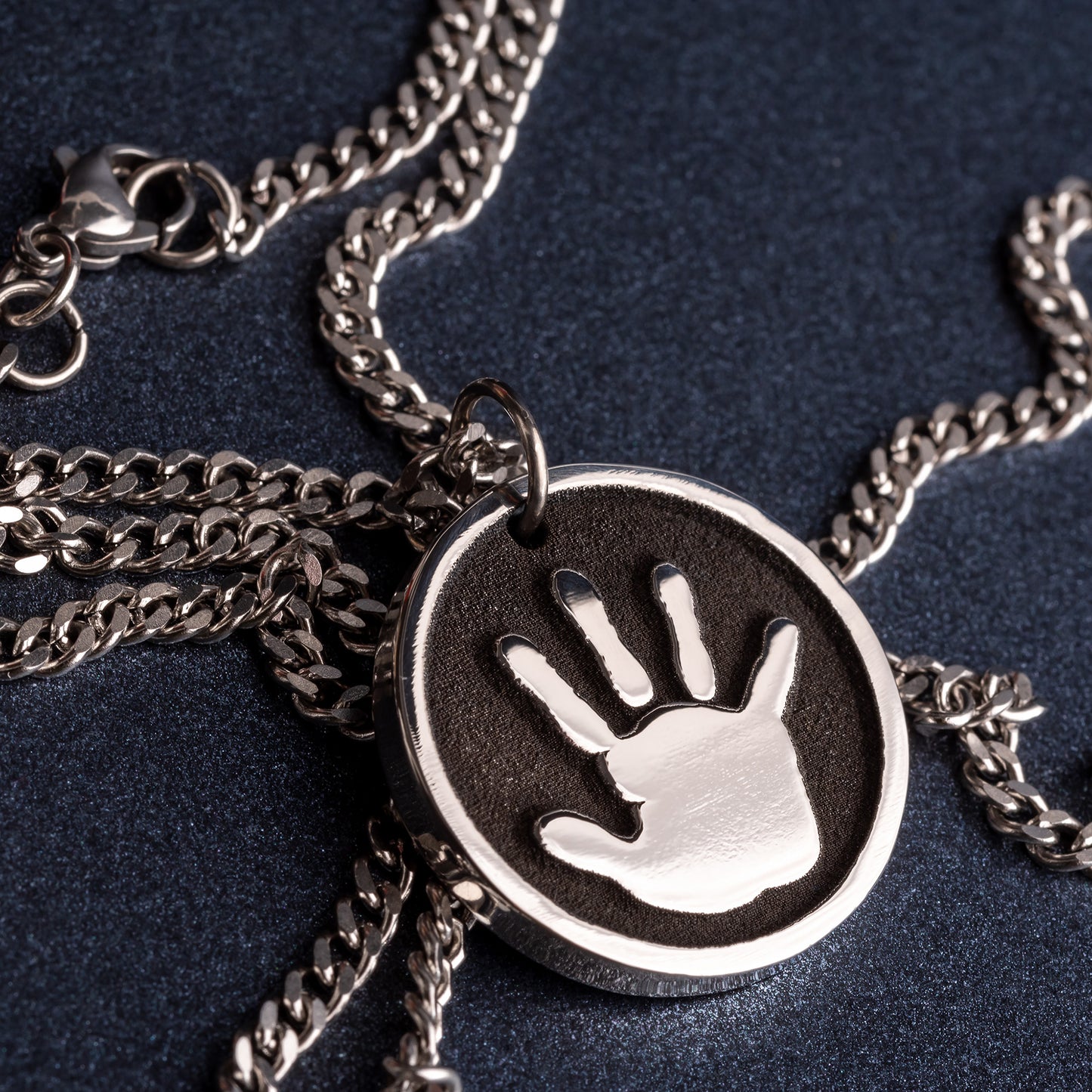 Child's Handprint Personalized Pendant | Gift for Dad | Baby Palm Necklace | Men's Necklace | Father's Day Gift | New Dad Present