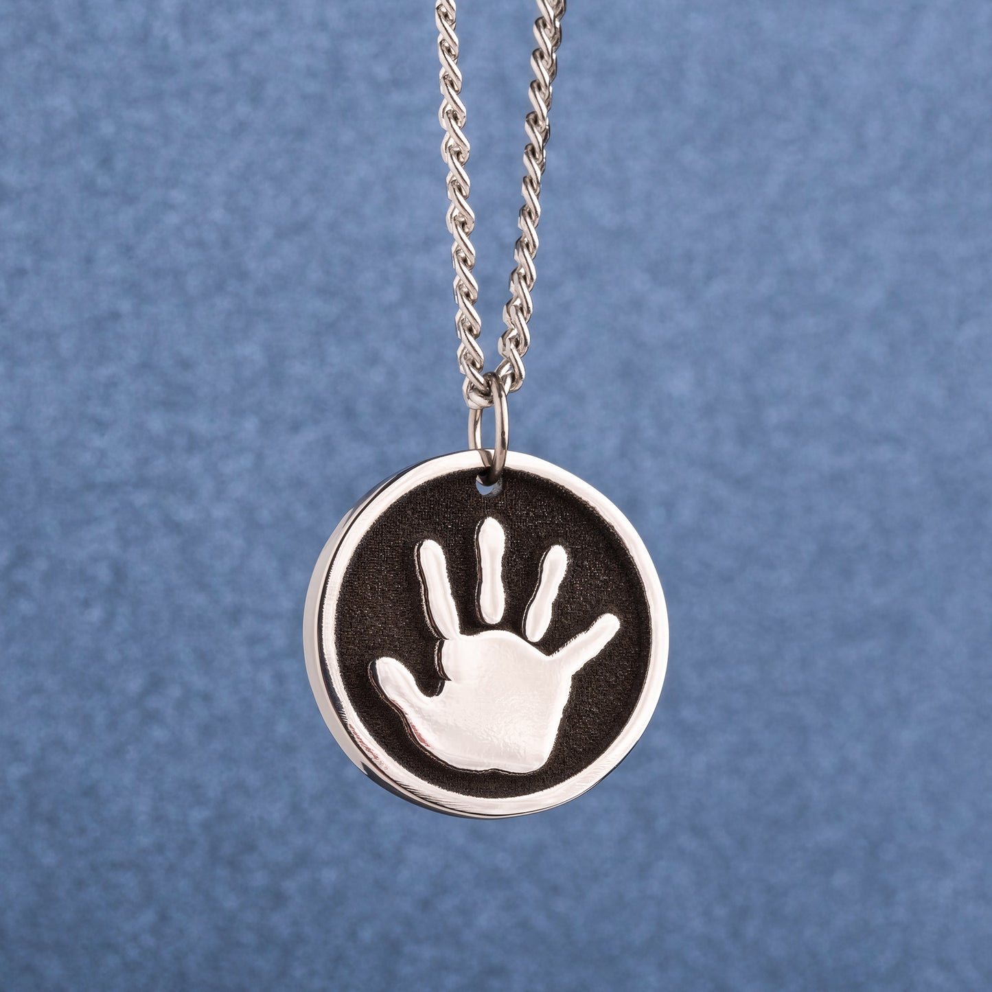 Child's Handprint Personalized Pendant | Gift for Dad | Baby Palm Necklace | Men's Necklace | Father's Day Gift | New Dad Present