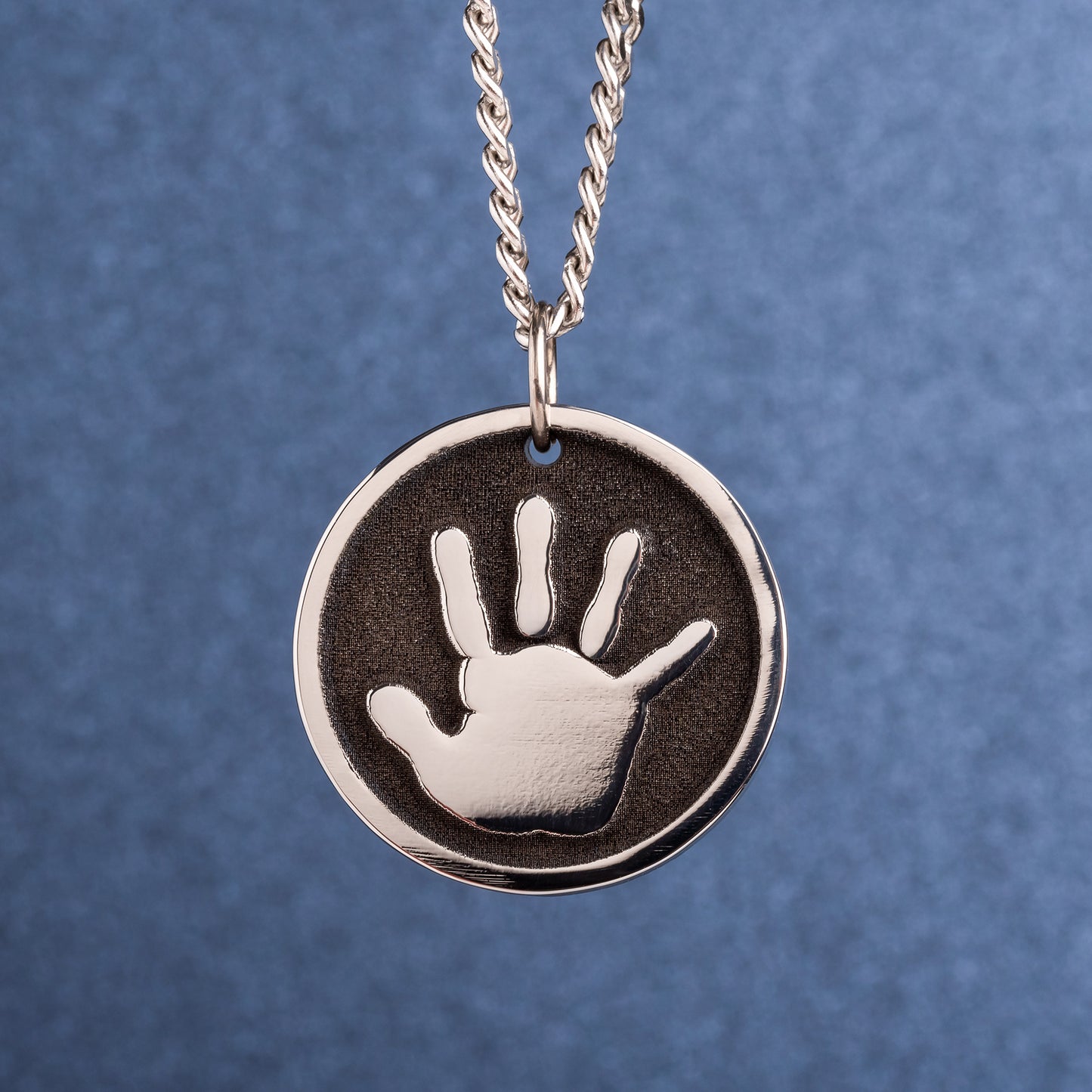 Child's Handprint Personalized Pendant | Gift for Dad | Baby Palm Necklace | Men's Necklace | Father's Day Gift | New Dad Present