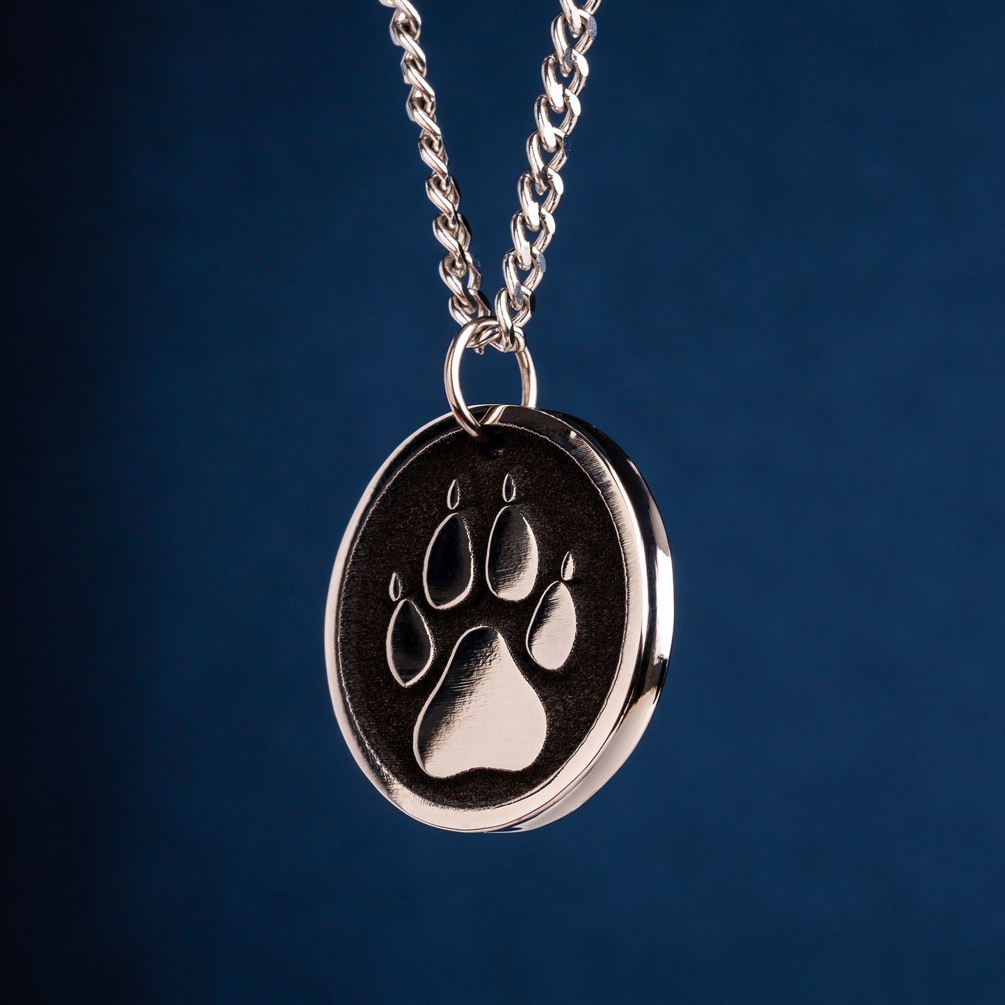 Dog Paw Print Pendant, Perfect Gift for Dog Lovers. Men's Necklace, Father's Day Gift, Mens Dog tag