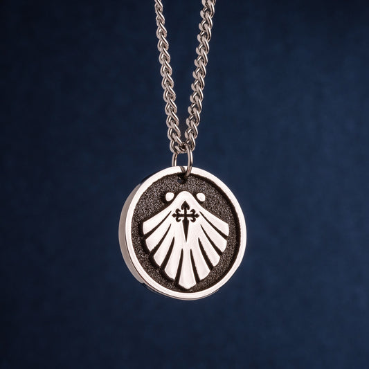 Camino de Santiago Scallop Shell Pendant: Symbolic and Stunning Jewelry. Necklace for backpacker and Pilgrim