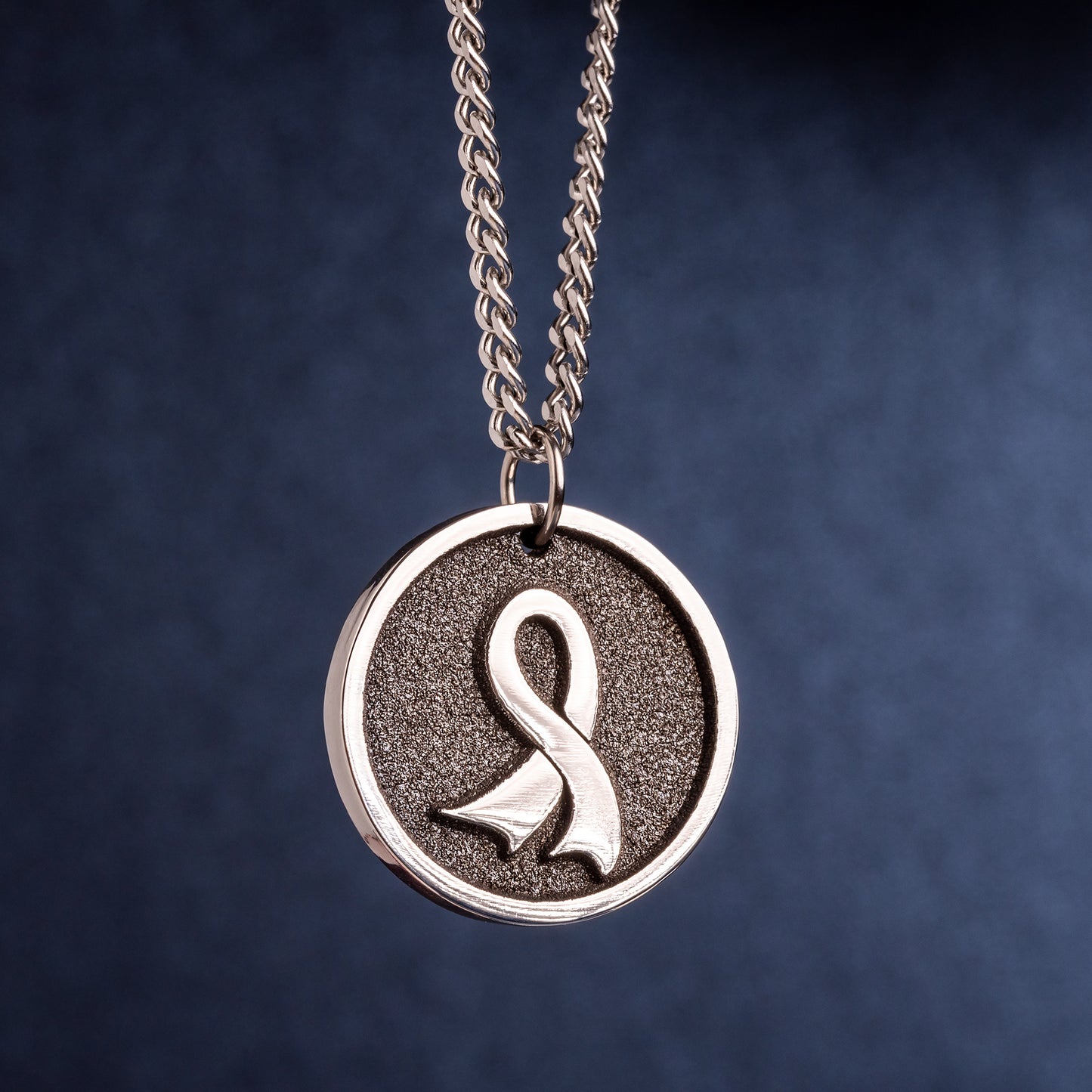 Awareness ribbon Necklace, Symbolic Ribbon Pendant.. Engraved Pendant Necklace - A Symbol of Hope