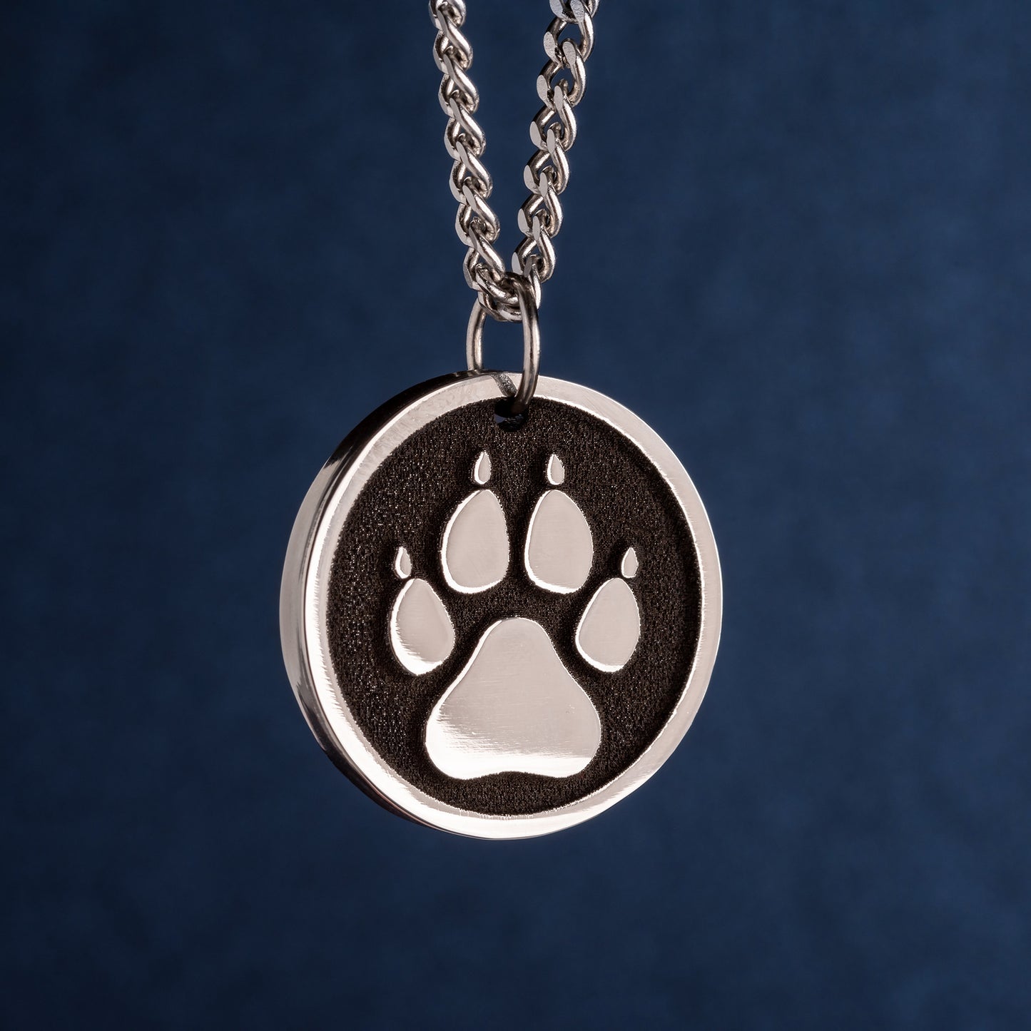 Dog Paw Print Pendant, Perfect Gift for Dog Lovers. Men's Necklace, Father's Day Gift, Mens Dog tag