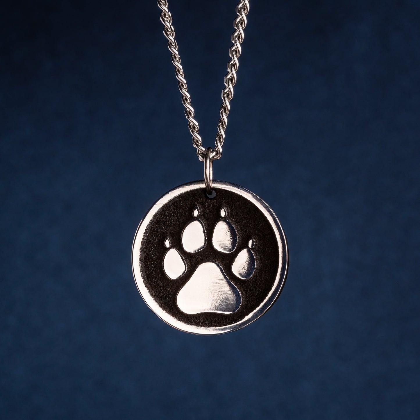 Dog Paw Print Pendant, Perfect Gift for Dog Lovers. Men's Necklace, Father's Day Gift, Mens Dog tag