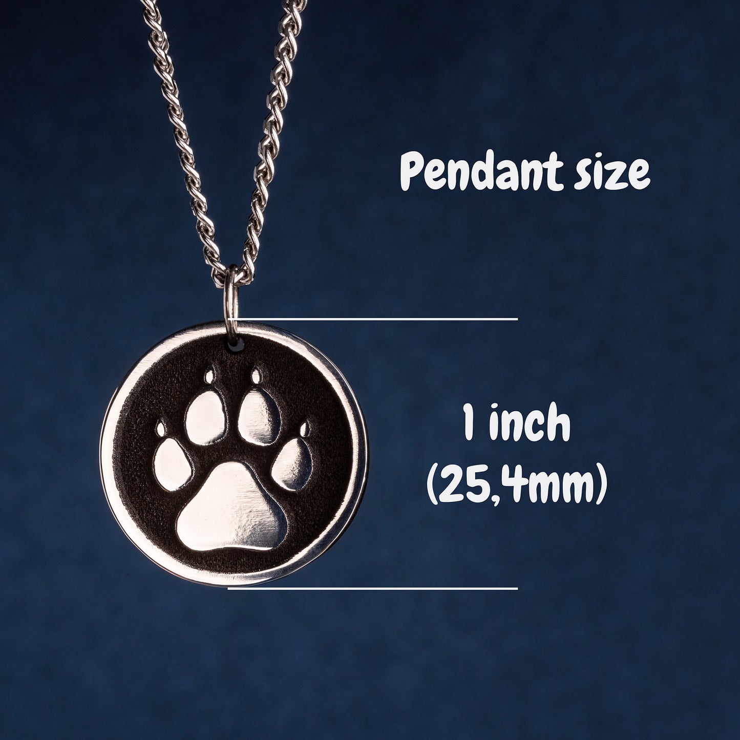 Dog Paw Print Pendant, Perfect Gift for Dog Lovers. Men's Necklace, Father's Day Gift, Mens Dog tag