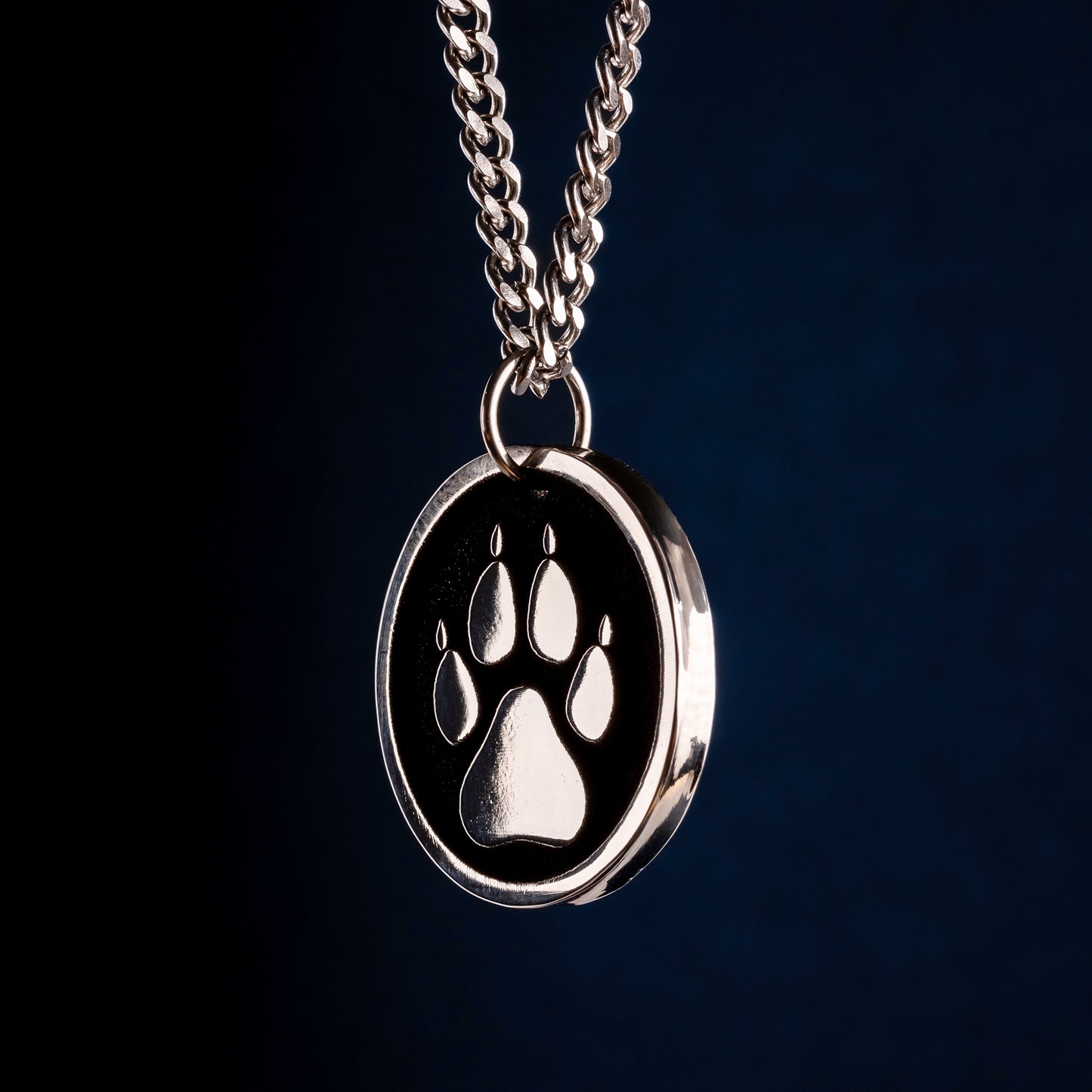 Dog Paw Print Pendant, Perfect Gift for Dog Lovers. Men's Necklace, Father's Day Gift, Mens Dog tag